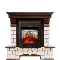 Электрокамин Royal Flame Pierre Luxe угловой - Темный дуб / Белый с очагом Majestic FX M Black 1