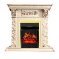 Каминокомплект Royal Flame Luxemburg (каменный) - Сланец/Cлоновая кость очаг Majestic FX Brass