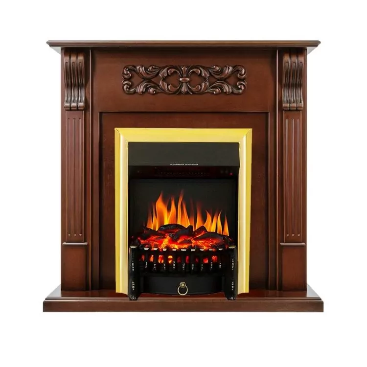 Электрокамин Royal Flame Venice - Махагон коричневый антик с очагом Fobos FX Brass