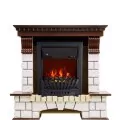 Электрокамин Royal Flame Pierre Luxe - Темный дуб / Белый с очагом Aspen Black 1