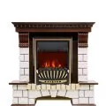 Электрокамин Royal Flame Pierre Luxe - Темный дуб / Белый с очагом Aspen Gold 1