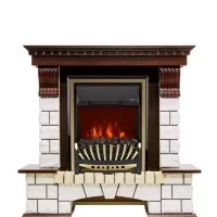 Каминокомплект Royal Flame Pierre Luxe - Темный дуб / Белый с очагом Aspen Gold