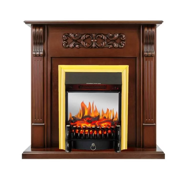 Электрокамин Royal Flame Venice - Махагон коричневый антик с очагом Fobos FX M Brass
