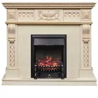 Каминокомплект Royal Flame Corsica - Слоновая кость с патиной с очагом Fobos FX Black