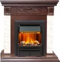 Электрокамин Dimplex Luxemburg (каменный) - Сланец/Темный дуб с очагом Brookline Black 1