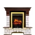 Электрокамин Royal Flame Pierre Luxe - Темный дуб / Белый с очагом Fobos FX Brass 1