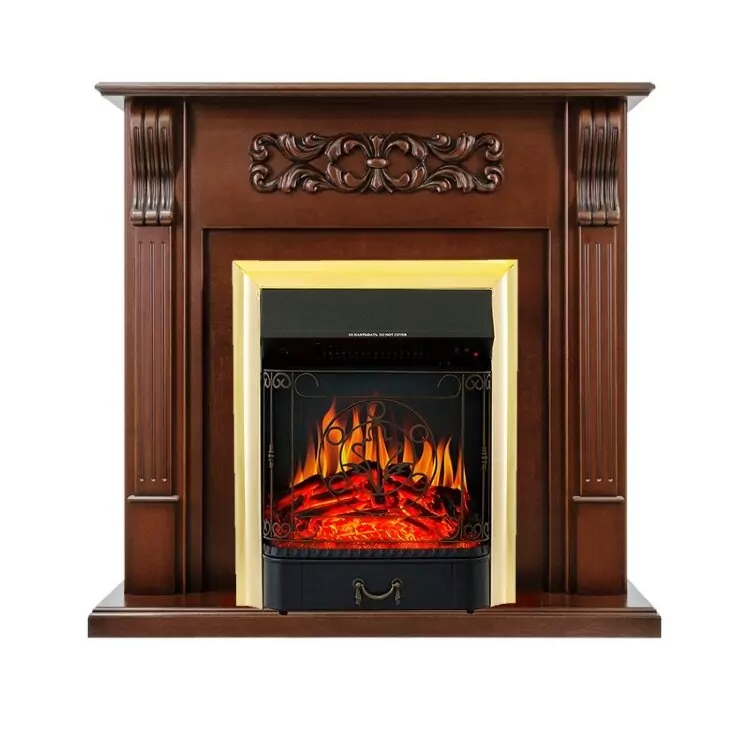 Электрокамин Royal Flame Venice - Махагон коричневый антик с очагом Majestic FX Brass
