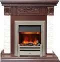 Электрокамин Dimplex Luxemburg (каменный) - Сланец/Темный дуб с очагом Chesford 1