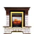 Электрокамин Royal Flame Pierre Luxe - Темный дуб / Белый с очагом Fobos FX M Brass 1