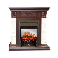 Каминокомплект Royal Flame Luxemburg (каменный) - Сланец/Темный дуб с очагом Fobos FX M Black