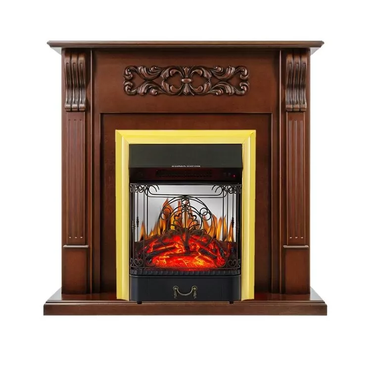 Электрокамин Royal Flame Venice - Махагон коричневый антик с очагом Majestic FX M Brass