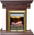 Электрокамин Dimplex Luxemburg (каменный) - Сланец/Темный дуб с очагом Danville Antique Brass FB2 1
