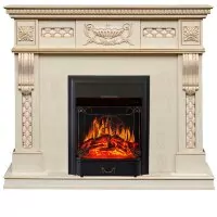 Каминокомплект Royal Flame Corsica - Слоновая кость с патиной с очагом Majestic FX Black