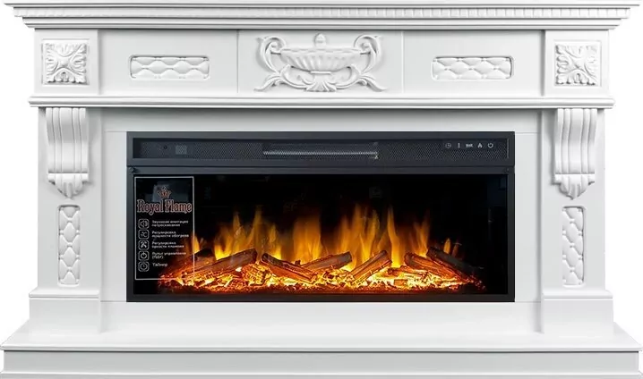 Каминокомплект Royal Flame Corsica - Матовый белый с очагом Vision 42 LOG LED