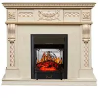 Каминокомплект Royal Flame Corsica - Слоновая кость с патиной с очагом Majestic FX M Black