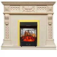 Каминокомплект Royal Flame Corsica - Слоновая кость с патиной с очагом Majestic FX M Brass