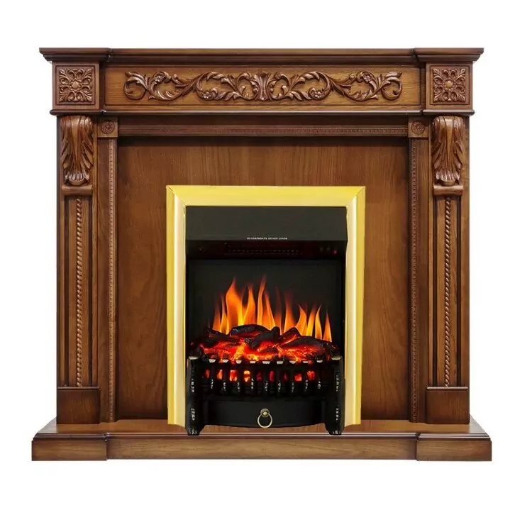 Электрокамин Royal Flame Neapol - Дуб антик с очагом Fobos FX Brass