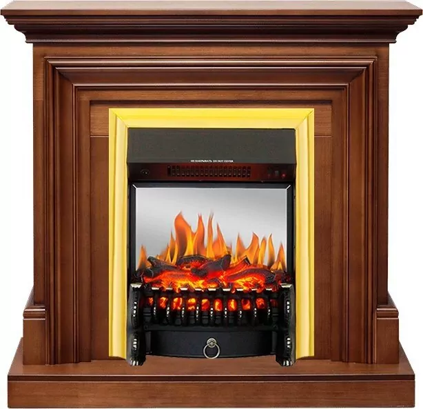 Электрокамин Royal Flame Bradford - Орех с очагом Fobos FX M Brass