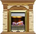 Электрокамин Dimplex Dublin -  Дуб / Сланец с очагом Danville Antique Brass FB2 1