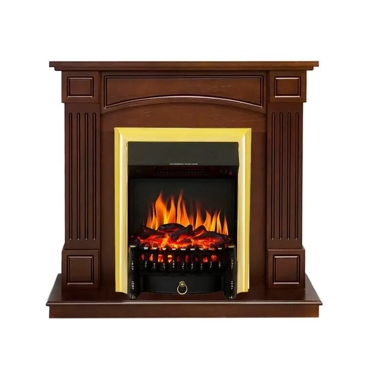 Электрокамин Royal Flame Boston - Темный дуб (Высота 925см) с очагом Fobos FX Brass