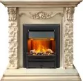 Электрокамин Dimplex Adriana - Cлоновая кость с очагом Brookline Black 1