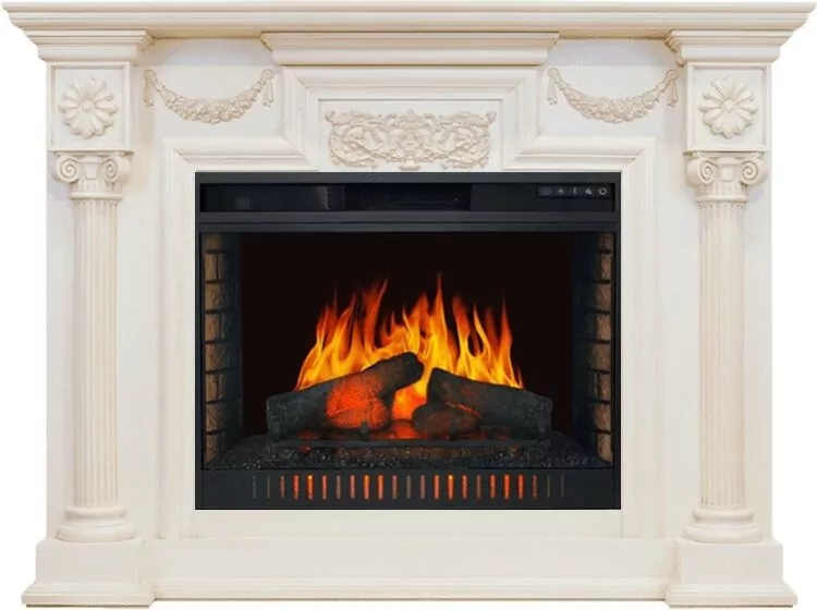 Каминокомплект Royal Flame London - Слоновая кость с патиной с очагом Vision 30 EF LED FX
