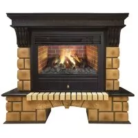 Камин электрический RealFlame Stone Brick 26 AO с Novara 26 3D