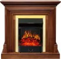 Электрокамин Royal Flame Bradford - Орех с очагом Majestic FX Brass 1