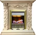 Электрокамин Dimplex Adriana - Cлоновая кость с очагом Danville Antique Brass FB2 1