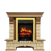 Каминокомплект Royal Flame Pierre Luxe - Дуб / Шампань с очагом Fobos FX Brass