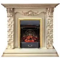 Камин электрический RealFlame Patricia WT с очагом Majestic Lux Brass