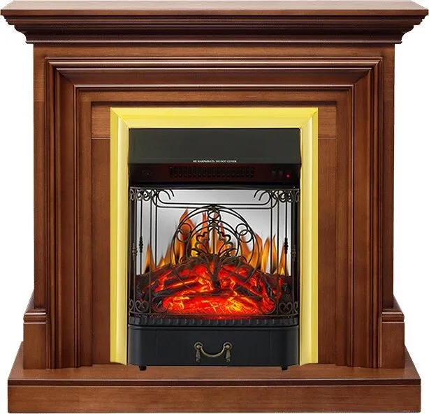 Электрокамин Royal Flame Bradford - Орех с очагом Majestic FX M Brass