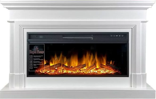 Электрокамин Royal Flame Coventry - Белый (Ширина 1400 мм) с очагом Vision 42 LOG LED
