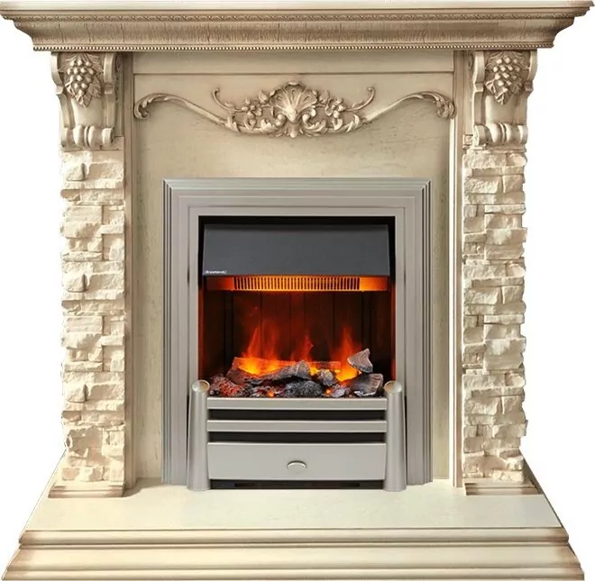 Электрокамин Dimplex Adriana - Cлоновая кость с очагом Chesford