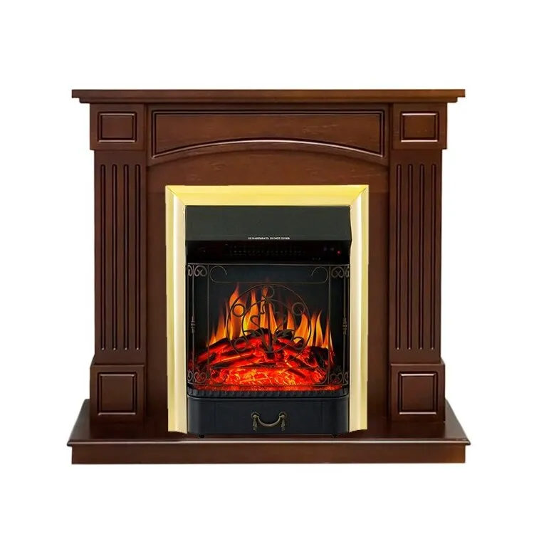 Электрокамин Royal Flame Boston - Темный дуб (Высота 925см) с очагом Majestic FX Brass