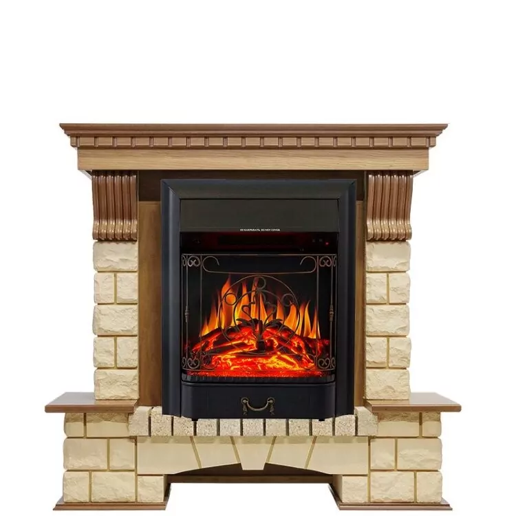 Электрокамин Royal Flame Pierre Luxe - Дуб / Шампань с очагом Majestic FX Black