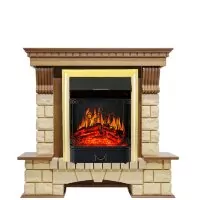 Каминокомплект Royal Flame Pierre Luxe - Дуб / Шампань с очагом Majestic FX Brass