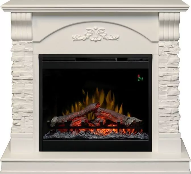 Электрокамин Dimplex Prague - Белый /Сланец белый с очагом Symphony 26'' DF2624-L