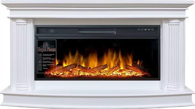 Электрокамин Royal Flame Rome  - Белый с очагом Vision 42 LOG LED