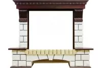 Портал Dimplex Pierre Luxe угловой - Темный дуб / Белый под очаг Symphony 26