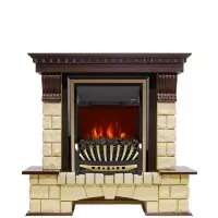 Каминокомплект Royal Flame Pierre Luxe - Темный дуб / Шампань с очагом Aspen Gold