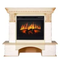 Каминокомплект Royal Flame Pierre Luxe - Сланец белый / Слоновая кость очаг Vision 23 EF LED 3D FX