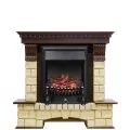 Электрокамин Royal Flame Pierre Luxe - Темный дуб / Шампань с очагом Fobos FX Black 1