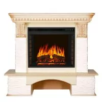 Каминокомплект Royal Flame Pierre Luxe - Сланец белый / Слоновая кость очаг Vision 23 EF LED FX