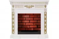 Портал Dimplex Greece Cassette 400 белый с золотыми декоративными элементами