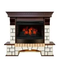 Каминокомплект Royal Flame Pierre Luxe - Темный дуб / Белый с очагом Dioramic 26 LED FX
