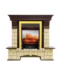 Электрокамин Royal Flame Pierre Luxe - Темный дуб / Шампань с очагом Fobos FX M Brass 1