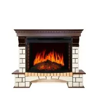 Каминокомплект Royal Flame Pierre Luxe - Темный дуб / Белый с очагом Dioramic 33 LED FX
