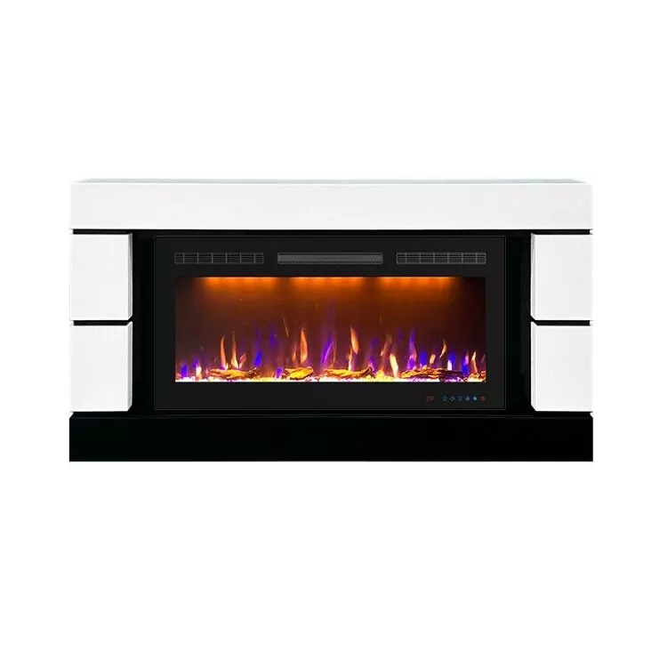 Электрокамин Royal Flame Modern - Белый с черным (Высота 710 см) с очагом Crystal 36 RF