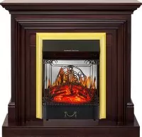 Каминокомплект Royal Flame Bradford - Темный дуб с очагом Majestic FX M Brass